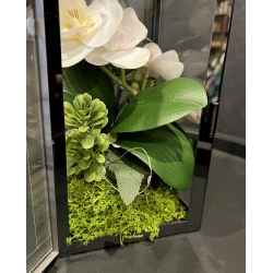 LAMPION latarenka ze storczykami i lampkami LED